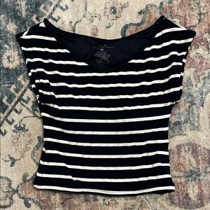 Klassy Network Brami Navy and White Striped Short Sleeve Tee